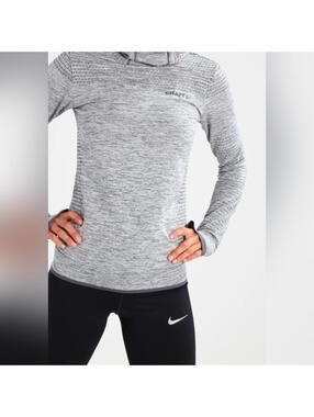 NWOT Craft Gray Lightweight T-Shirt Hoodie Athletic Top, Large